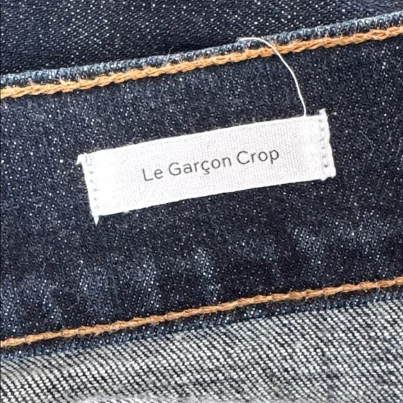 Frame Le Garcon Crop Relaxed Straight-Leg Jeans in Covant Size 29 - Picture 11 of 12
